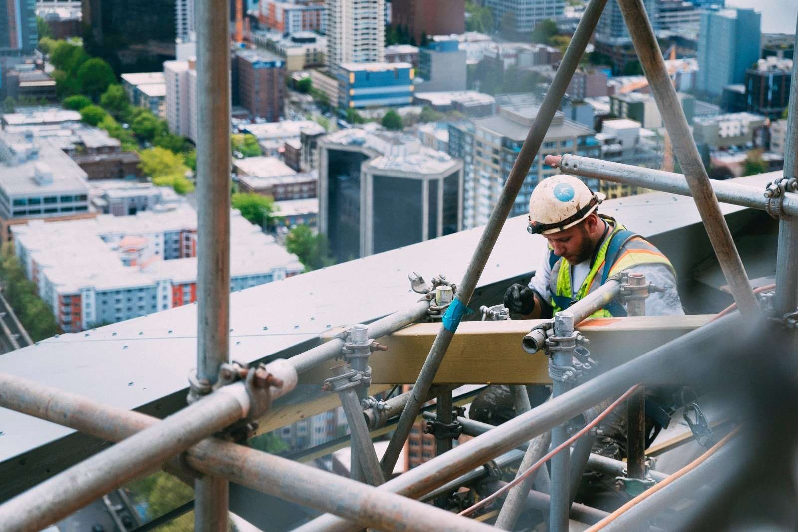 building works on construction site