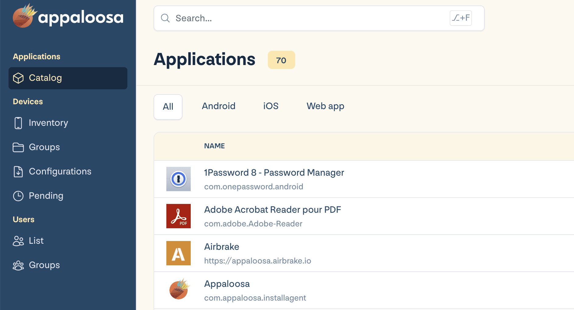 New admin UI mobile device maangement