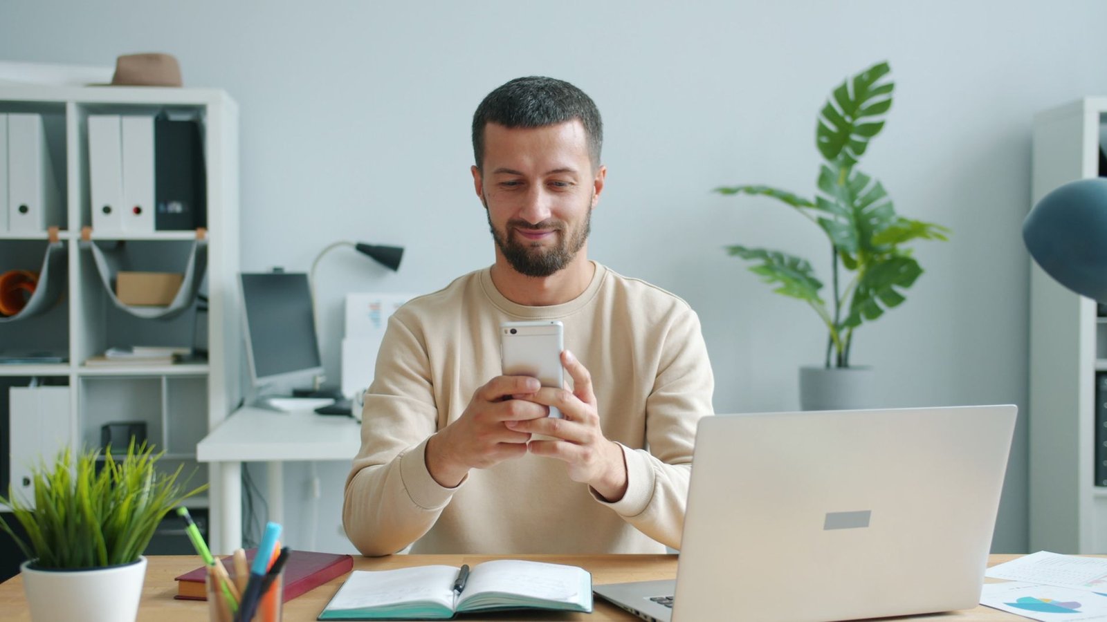 Employee using a managed smartphone with network filtering