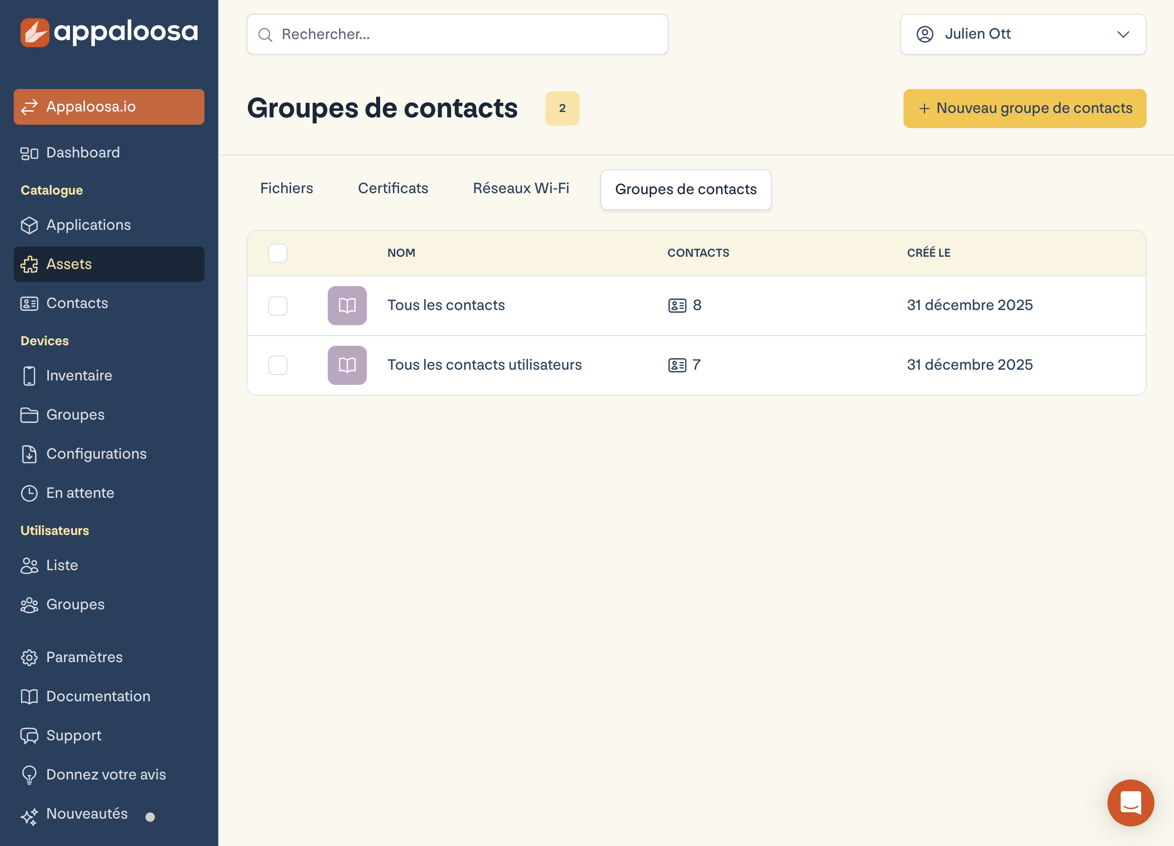 Synchroniser les contacts d'entreprise sur les mobiles