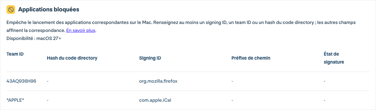 Allowed applications card in Appaloosa with the option to always allow apps deployed from Appaloosa