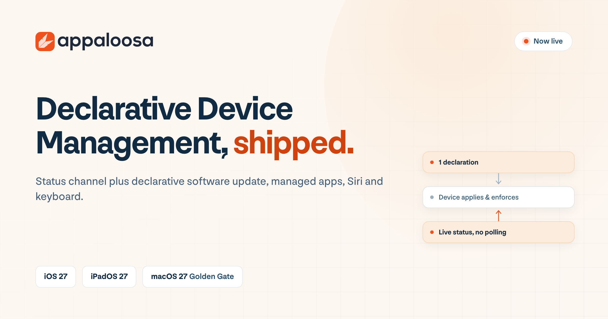 Appaloosa prend en charge la gestion declarative Apple sur iOS 27, iPadOS 27 et macOS 27